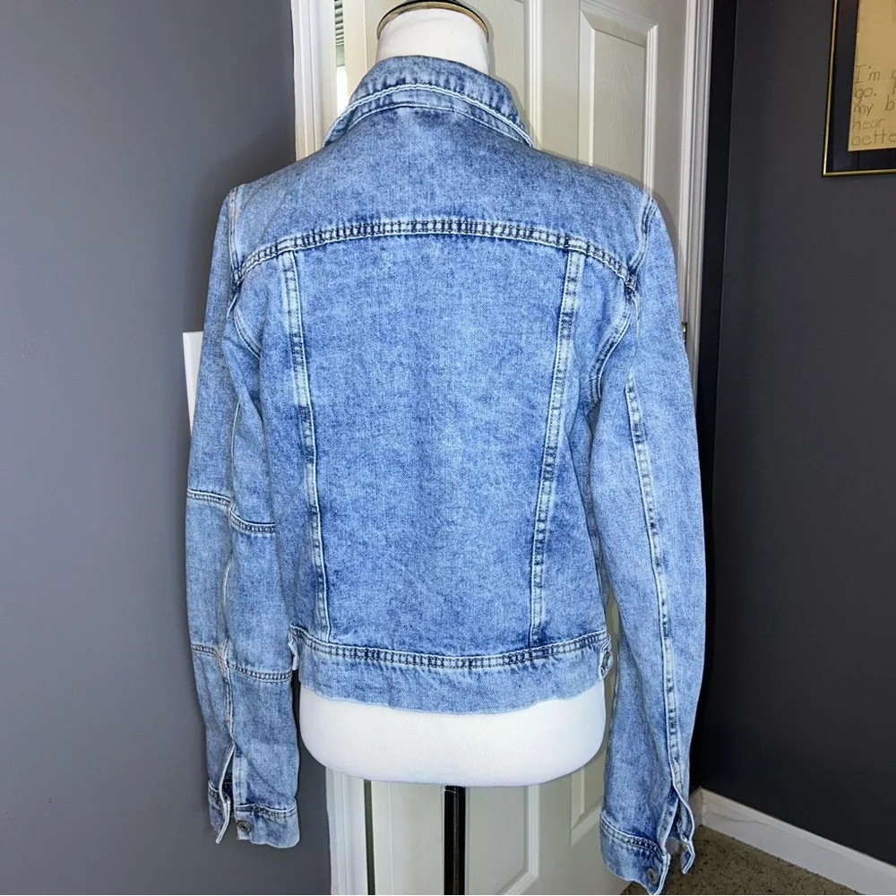 Free People Rumors Denim Light Wash Jacket Size Small - Picture 5 of 8